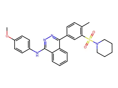 N-(4-methoxyphenyl)-4-(4-methyl-3-piperidin-1-ylsulfonylphenyl)phthalazin-1-amine structure