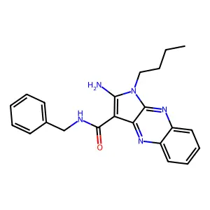 2-amino-N-benzyl-1-butylpyrrolo[3,2-b]quinoxaline-3-carboxamide structure