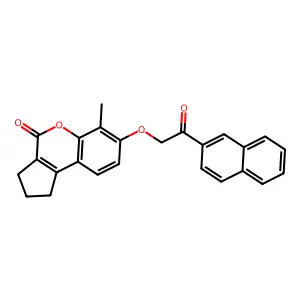 6-methyl-7-(2-naphthalen-2-yl-2-oxoethoxy)-2,3-dihydro-1H-cyclopenta[c]chromen-4-one structure