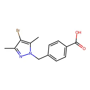 4-[(4-bromo-3,5-dimethyl-1H-pyrazol-1-yl)methyl]benzoic acid structure