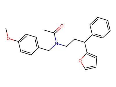 N-[3-(furan-2-yl)-3-phenylpropyl]-N-[(4-methoxyphenyl)methyl]acetamide structure