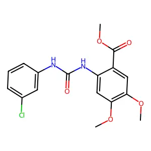 Methyl 2-{[(3-chloroanilino)carbonyl]amino}-4,5-dimethoxybenzoate structure
