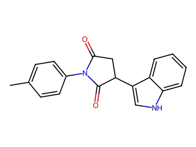 3-(1H-indol-3-yl)-1-(4-methylphenyl)pyrrolidine-2,5-dione structure