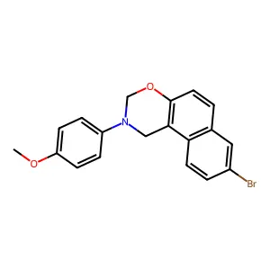 8-bromo-2-(4-methoxyphenyl)-2,3-dihydro-1H-naphtho[1,2-e][1,3]oxazine structure