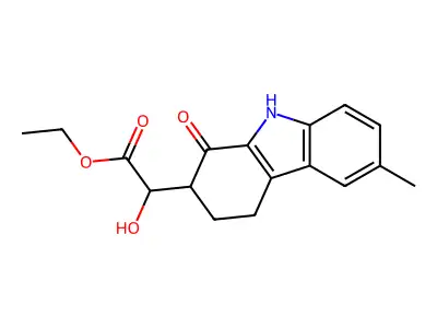 ethyl hydroxy(6-methyl-1-oxo-2,3,4,9-tetrahydro-1H-carbazol-2-yl)acetate structure