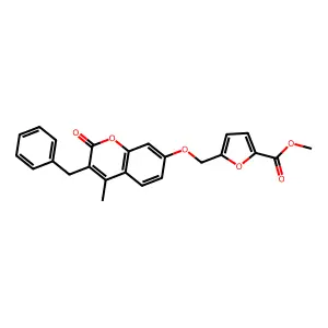 Methyl 5-[(3-benzyl-4-methyl-2-oxochromen-7-yl)oxymethyl]furan-2-carboxylate structure