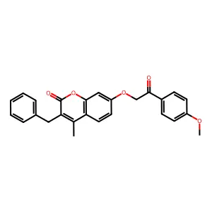 3-benzyl-7-[2-(4-methoxyphenyl)-2-oxoethoxy]-4-methyl-2H-chromen-2-one structure