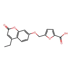 5-{[(4-ethyl-2-oxo-2H-chromen-7-yl)oxy]methyl}-2-furoic acid structure
