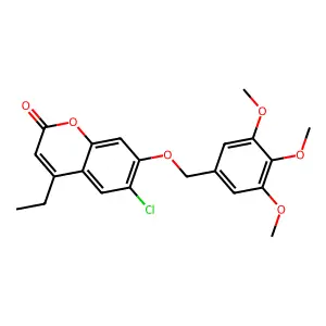 6-chloro-4-ethyl-7-[(3,4,5-trimethoxybenzyl)oxy]-2H-chromen-2-one structure