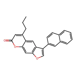 3-(naphthalen-2-yl)-5-propyl-7H-furo[3,2-g]chromen-7-one structure