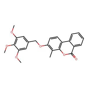 4-methyl-3-[(3,4,5-trimethoxybenzyl)oxy]-6H-benzo[c]chromen-6-one structure