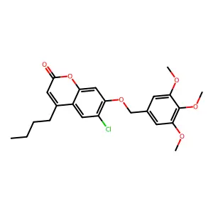 4-butyl-6-chloro-7-[(3,4,5-trimethoxybenzyl)oxy]-2H-chromen-2-one structure