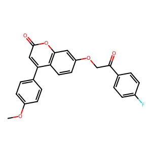 7-[2-(4-fluorophenyl)-2-oxoethoxy]-4-(4-methoxyphenyl)-2H-chromen-2-one structure