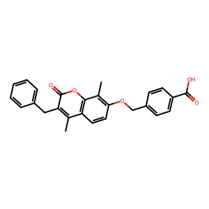 4-(((3-Benzyl-4,8-dimethyl-2-oxo-2H-chromen-7-YL)oxy)methyl)benzoic acid structure