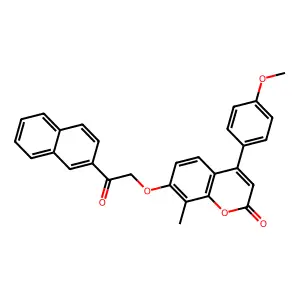 4-(4-Methoxyphenyl)-8-methyl-7-(2-(2-naphthyl)-2-oxoethoxy)-2H-chromen-2-one structure