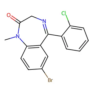 7-Bromo-5-(2-chlorophenyl)-1-methyl-1,3-dihydro-2H-1,4-benzodiazepin-2-one structure