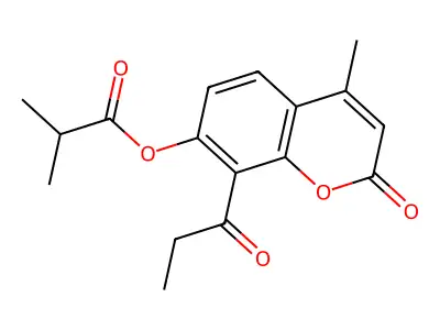 (4-Methyl-2-oxo-8-propanoylchromen-7-yl) 2-methylpropanoate structure