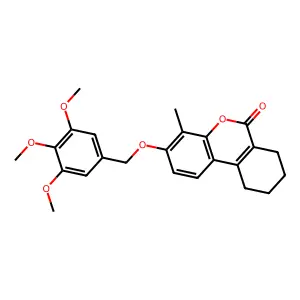 4-methyl-3-[(3,4,5-trimethoxybenzyl)oxy]-7,8,9,10-tetrahydro-6H-benzo[c]chromen-6-one structure
