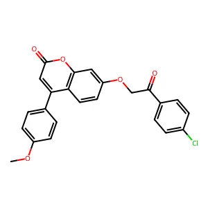 7-[2-(4-chlorophenyl)-2-oxoethoxy]-4-(4-methoxyphenyl)-2H-chromen-2-one structure