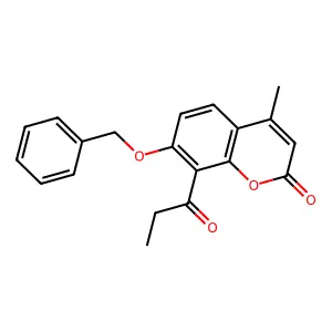 7-(benzyloxy)-4-methyl-8-propionyl-2H-chromen-2-one structure