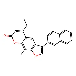 5-ethyl-9-methyl-3-(naphthalen-2-yl)-7H-furo[3,2-g]chromen-7-one structure