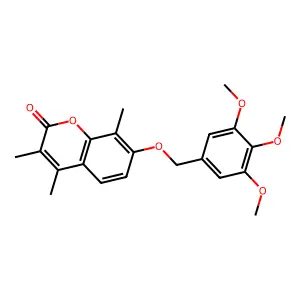 3,4,8-trimethyl-7-[(3,4,5-trimethoxybenzyl)oxy]-2H-chromen-2-one structure