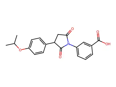 3-(3-(4-Isopropoxyphenyl)-2,5-dioxopyrrolidin-1-yl)benzoic acid structure