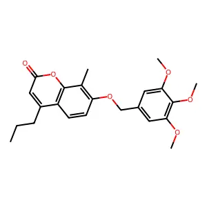 8-methyl-4-propyl-7-[(3,4,5-trimethoxybenzyl)oxy]-2H-chromen-2-one structure