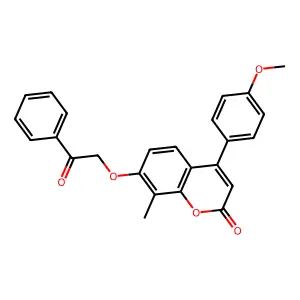 4-(4-methoxyphenyl)-8-methyl-7-(2-oxo-2-phenylethoxy)-2H-chromen-2-one structure