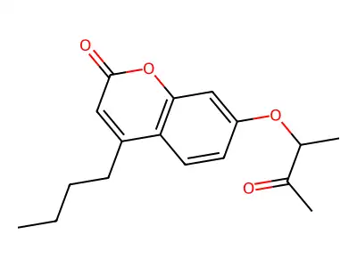 4-butyl-7-[(3-oxobutan-2-yl)oxy]-2H-chromen-2-one structure