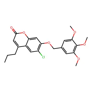 6-chloro-4-propyl-7-[(3,4,5-trimethoxybenzyl)oxy]-2H-chromen-2-one structure