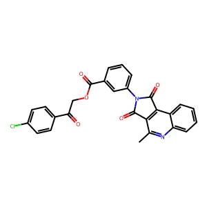 [2-(4-chlorophenyl)-2-oxoethyl] 3-(4-methyl-1,3-dioxopyrrolo[3,4-c]quinolin-2-yl)benzoate structure