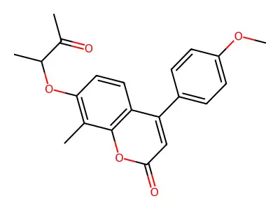 4-(4-Methoxyphenyl)-8-methyl-7-(3-oxobutan-2-yloxy)chromen-2-one structure