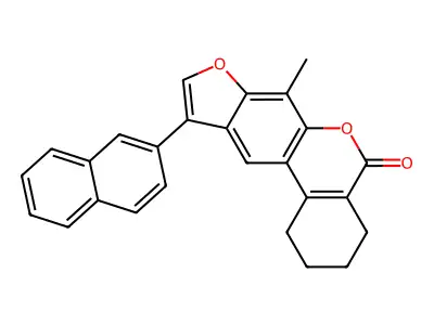 7-methyl-10-(2-naphthyl)-1,2,3,4-tetrahydro-5H-benzo[c]furo[3,2-g]chromen-5-one structure