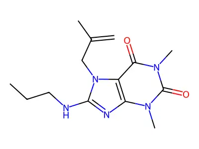 1,3-Dimethyl-7-(2-ME-2-propenyl)-8-(propylamino)-3,7-dihydro-1H-purine-2,6-dione structure