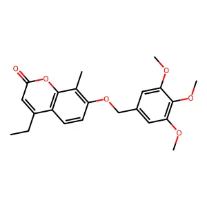 4-ethyl-8-methyl-7-[(3,4,5-trimethoxybenzyl)oxy]-2H-chromen-2-one structure