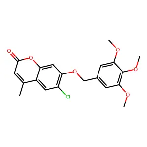 6-chloro-4-methyl-7-[(3,4,5-trimethoxybenzyl)oxy]-2H-chromen-2-one structure