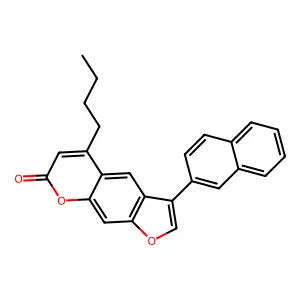 5-butyl-3-(naphthalen-2-yl)-7H-furo[3,2-g]chromen-7-one structure