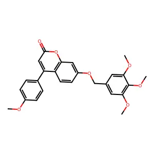 4-(4-methoxyphenyl)-7-[(3,4,5-trimethoxybenzyl)oxy]-2H-chromen-2-one structure