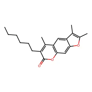 6-hexyl-2,3,5-trimethyl-7H-furo[3,2-g]chromen-7-one structure