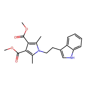 dimethyl 1-[2-(1H-indol-3-yl)ethyl]-2,5-dimethyl-1H-pyrrole-3,4-dicarboxylate structure