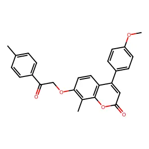 4-(4-methoxyphenyl)-8-methyl-7-[2-(4-methylphenyl)-2-oxoethoxy]-2H-chromen-2-one structure