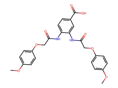 3,4-Bis{[(4-methoxyphenoxy)acetyl]amino}benzoic acid structure