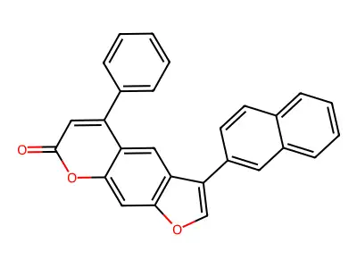 3-(naphthalen-2-yl)-5-phenyl-7H-furo[3,2-g]chromen-7-one structure