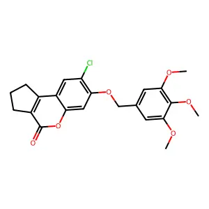 8-chloro-7-[(3,4,5-trimethoxybenzyl)oxy]-2,3-dihydrocyclopenta[c]chromen-4(1H)-one structure