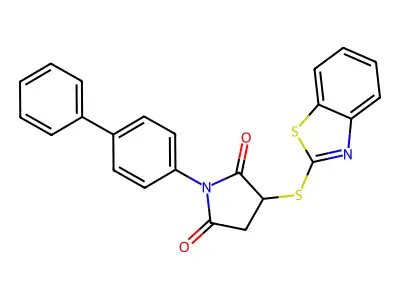 3-(1,3-Benzothiazol-2-ylsulfanyl)-1-(4-phenylphenyl)pyrrolidine-2,5-dione structure