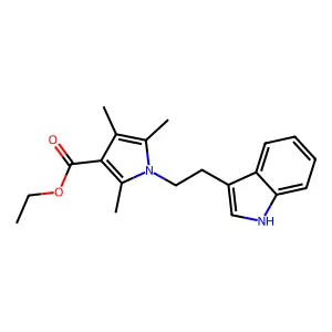 ethyl 1-(2-(1H-indol-3-yl)ethyl)-2,4,5-trimethyl-1H-pyrrole-3-carboxylate structure