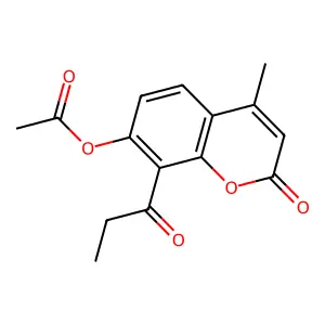 (4-Methyl-2-oxo-8-propanoylchromen-7-yl) acetate structure