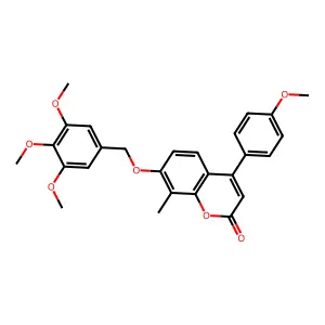 4-(4-methoxyphenyl)-8-methyl-7-[(3,4,5-trimethoxybenzyl)oxy]-2H-chromen-2-one structure