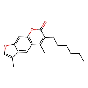6-hexyl-3,5-dimethyl-7H-furo[3,2-g]chromen-7-one structure